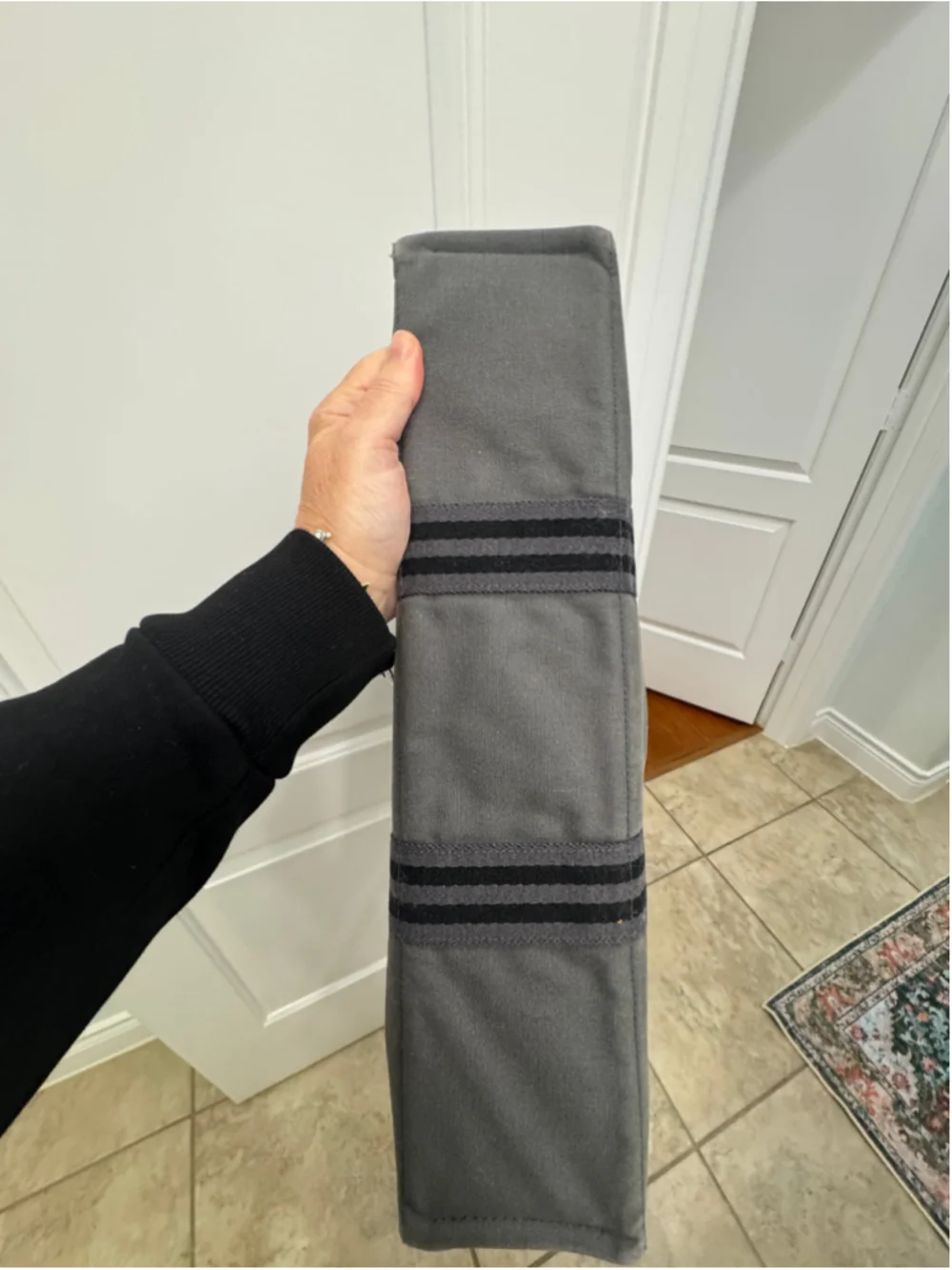 Hermès Fourre-Tout Canvas Tote Bag, Grey and Black Vintage